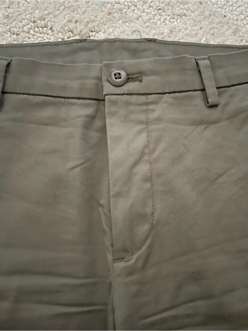 Classic Slim Straight Gray-Green Pants
